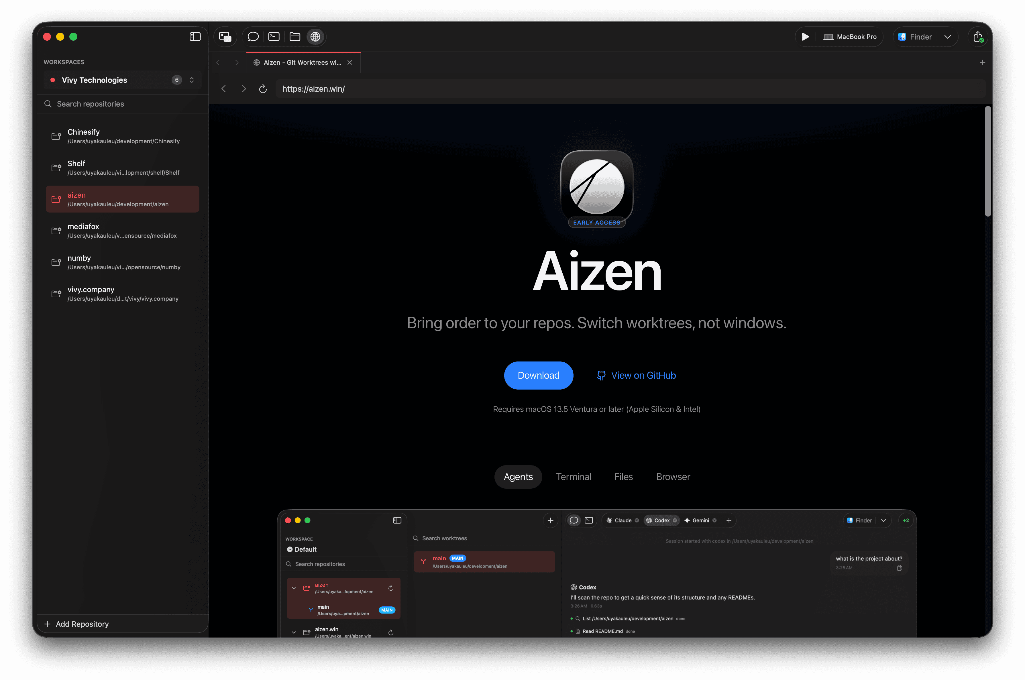 Aizen web browser