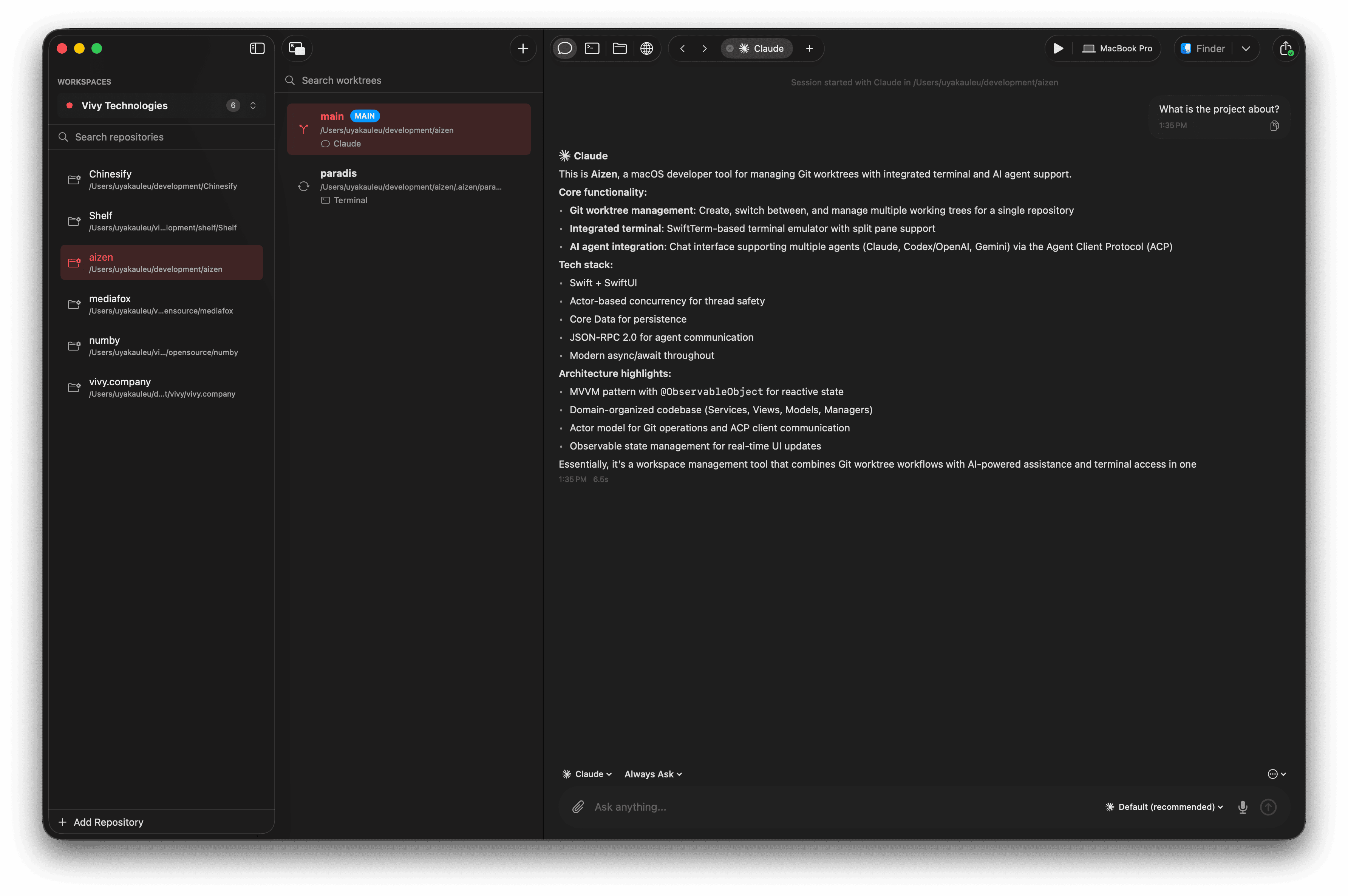 Aizen agents workspace